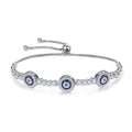 Pulsera de Ojos Turcos Azules de Cristal Circonita